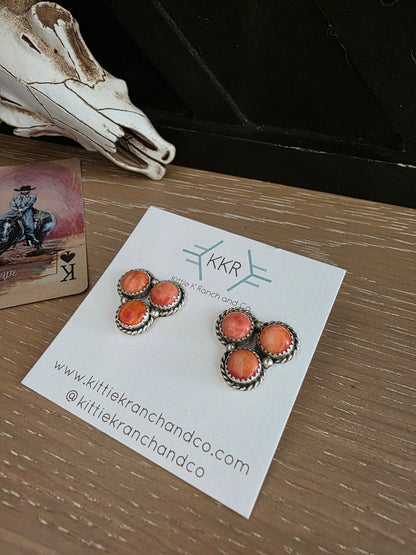 THE MAXINE RAMIREZ SPINY OYSTER SHELL CLUSTER STUDS