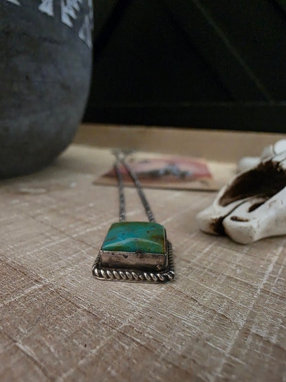 THE DIXON LITTLE TURQUOISE SQUARE NECKLACE