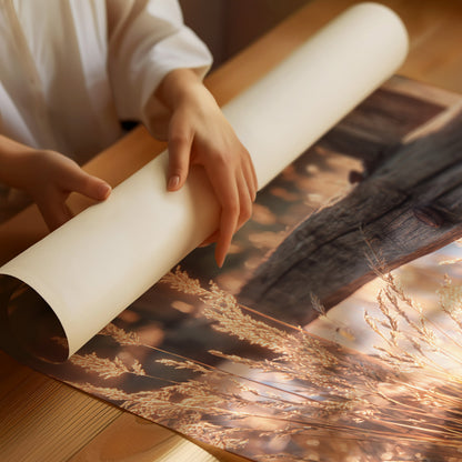 Golden Light on Weathered Wood